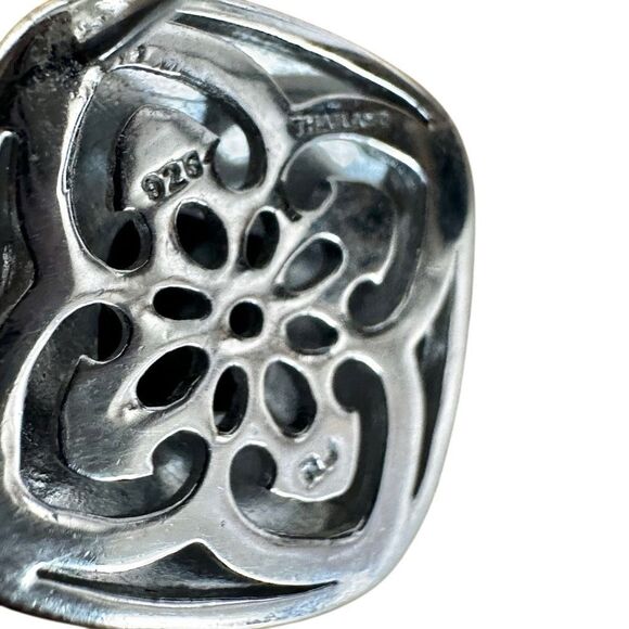 Sterling Silver Earrings with Black Onyx, Rhodium & 18k  Gold Accents - Picture 7 of 10